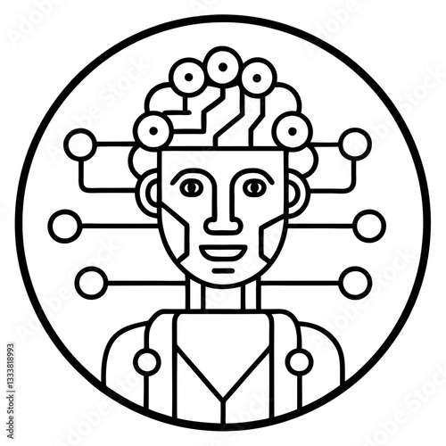 Modern Artificial Intelligence Symbols for Digital and Tech Projects
