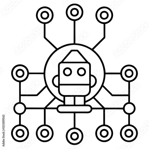Modern Artificial Intelligence Symbols for Digital and Tech Projects
