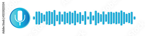 voice and audio message chat icon, sound recording audio icon.