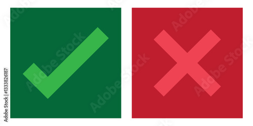 True and false icons. Right and wrong answer, good and bad experience, customer feedback, vector, icon. EPS 10.