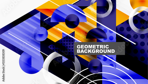 Modern geometric background - overlapping triangles with smooth gradients and semi-transparency