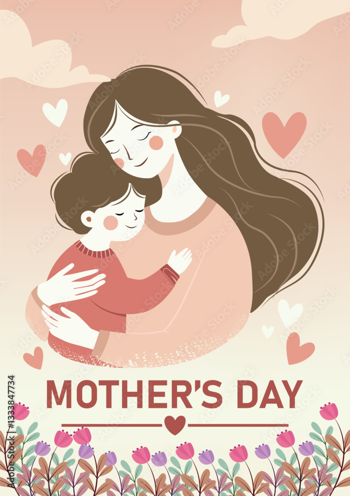 Woman With Baby Mother's Day Theme vector Woman With Baby Mother's Day Theme vector