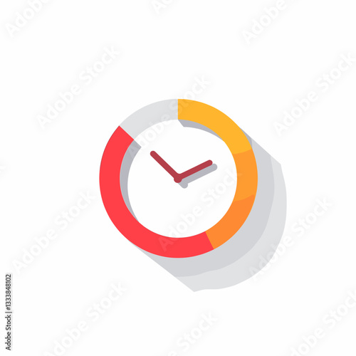 Colorful interval timer design with flat colors, time management concept