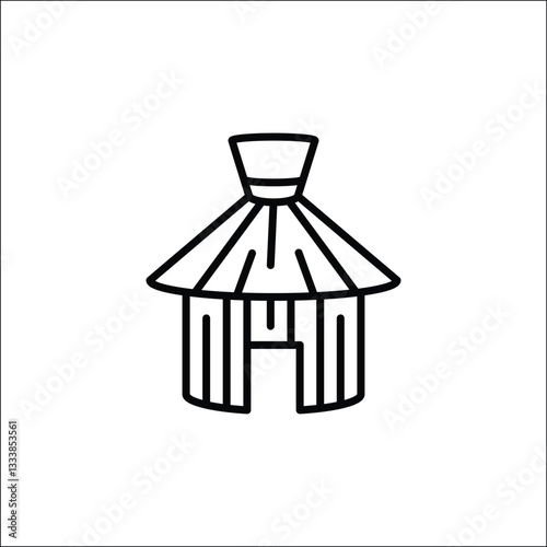 African hut icon. Simple African hut icon for social media, app, and web design. Vector illustration 