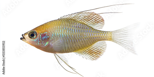 Colorful kissing gourami swimming gracefully photo
