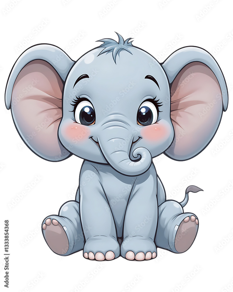 Fototapeta premium Adorable Baby Animals A Collection of Cute and Playful 2D Cartoon Creatures