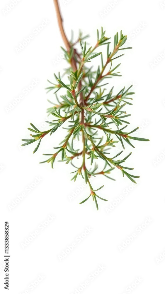delicate branch of rosemary on white background, rosemary, tree delicate branch of rosemary on white background, rosemary, tree