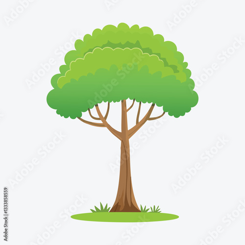 Vector green tree element. fertile forest