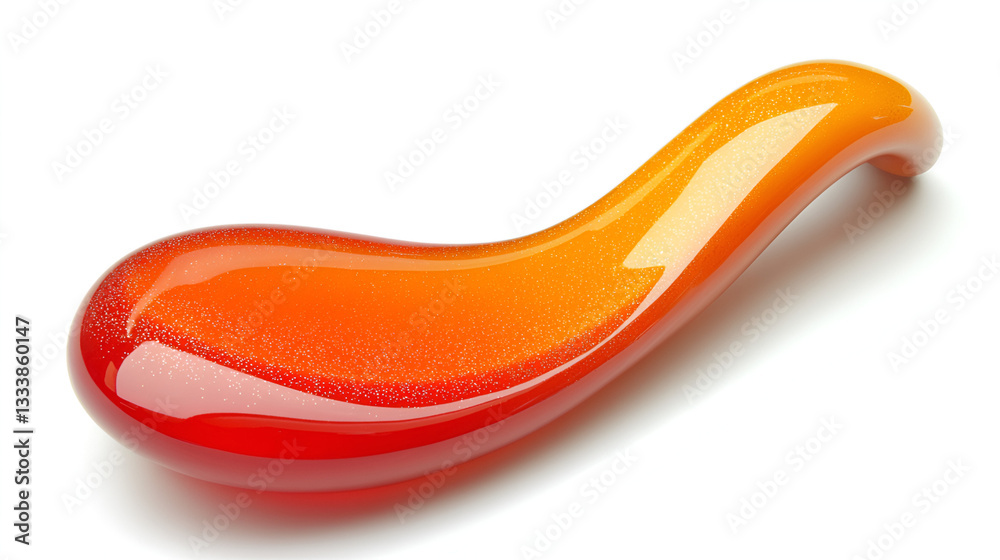 Obraz premium Orange liquid fluid isolated. cut out element on white background