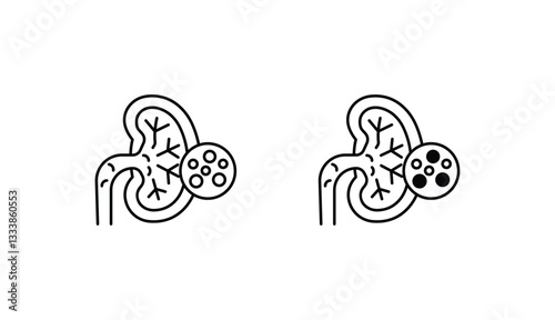 Kidney Stone icon design with white background stock illustration