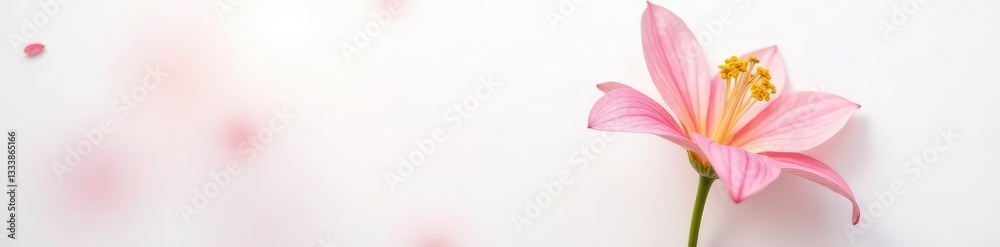 Obraz premium single flower on white background with petals, delicate, floral, isolation