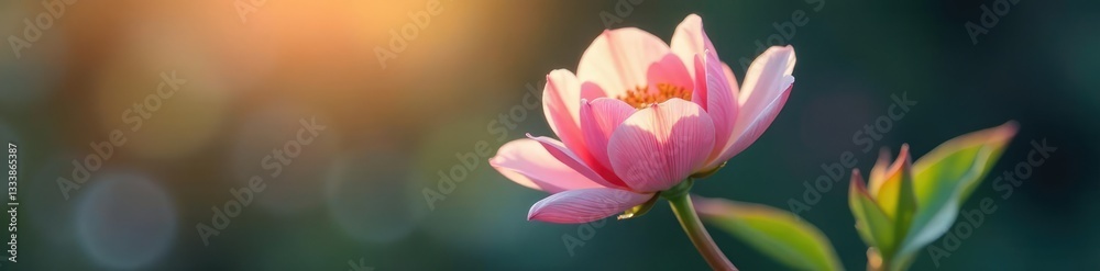 Fototapeta premium Single flower with delicate petals in soft focus, flower, elegance