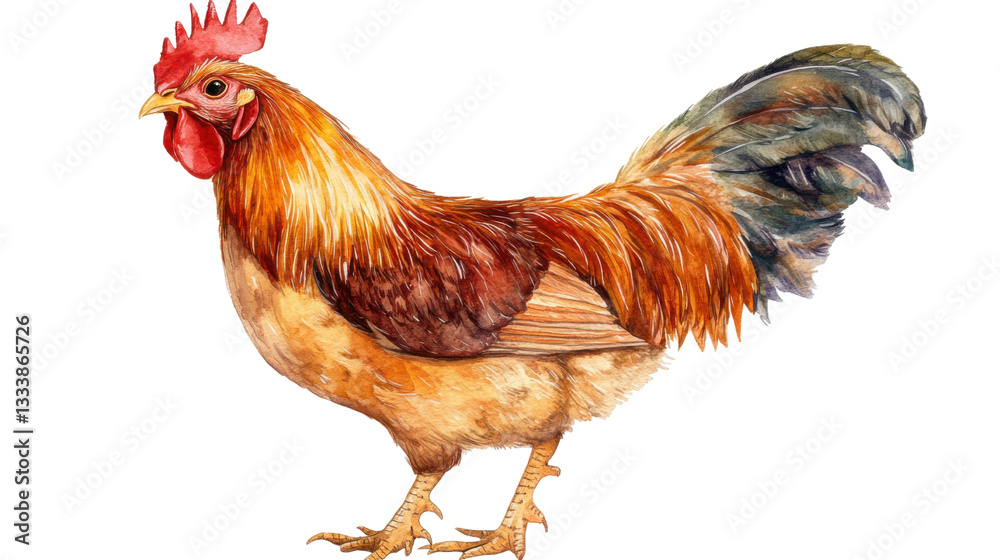 Fototapeta premium rooster isolated poultry bird isolated on white background