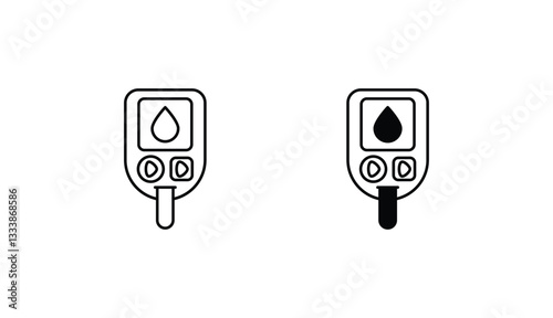 Blood Glucose Monitor icon design with white background stock illustration