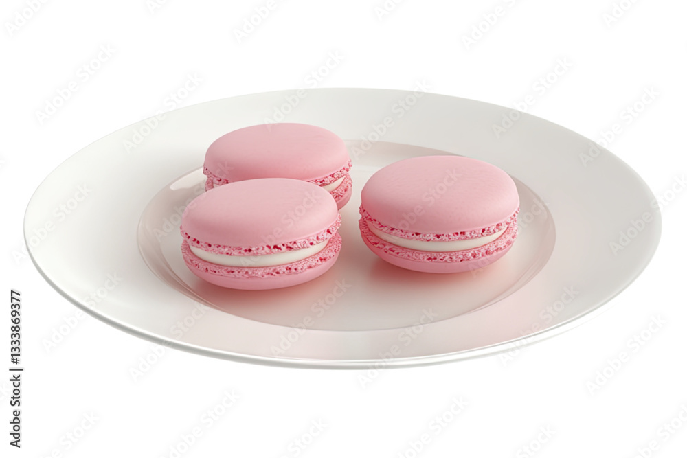 Fototapeta premium pink macarons Isolated on transparent background