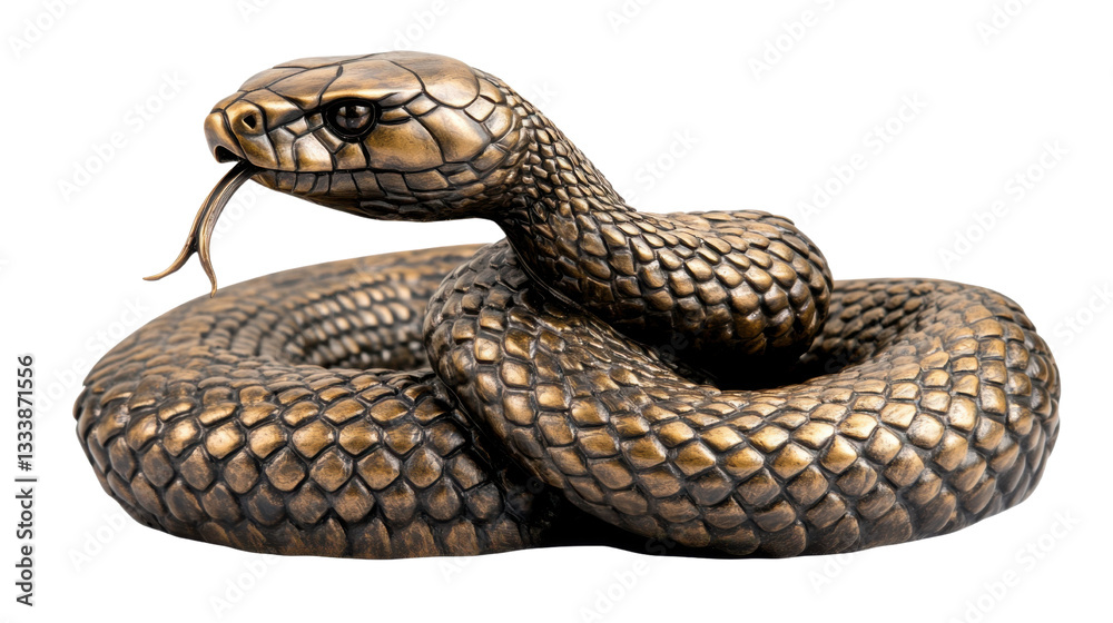 Bronze snake isolated on white background Bronze snake isolated on white background