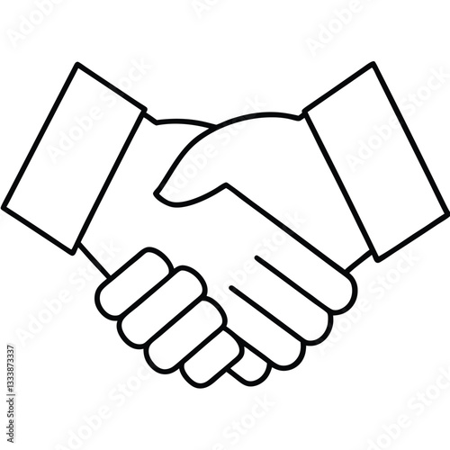 handshake vector illustration line art vector on white background