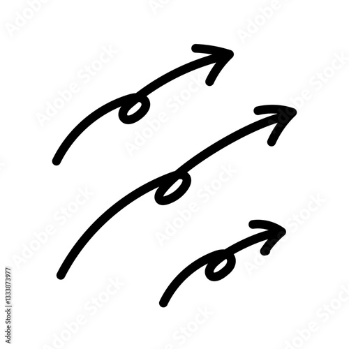 手書きのラフなくるくる矢印セット (線画・ベクター) 
