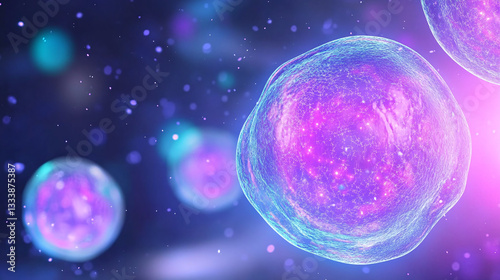 Wallpaper Mural Microscopic medical background of cancer cell division Torontodigital.ca