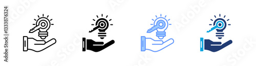 Key Multistyle Icon Set Vector 