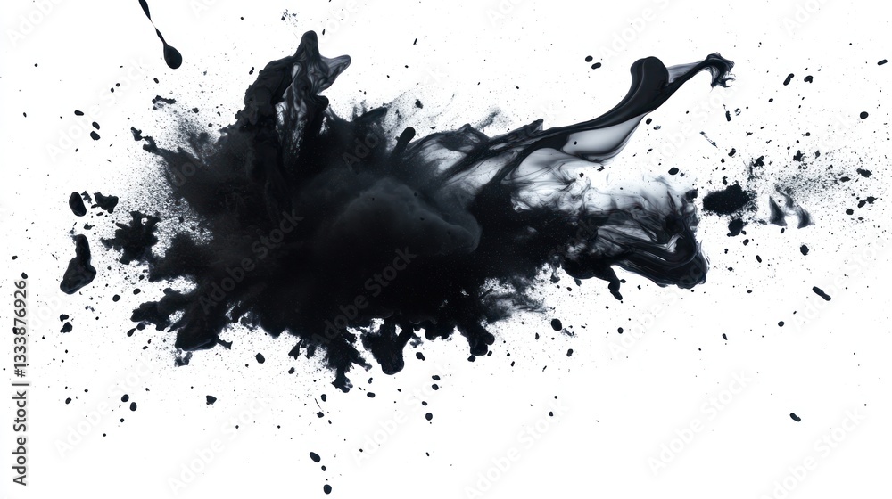 Fototapeta premium Black Ink Explosion Abstract Art Background