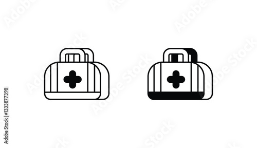 Doctor Bag icon design with white background stock illustration