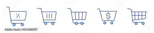 shopping cart, cart. Shopping cart Icon vector illustration. Line Duotone style. Editable stroke