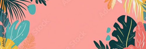 Wallpaper Mural Tropical Paradise: Vibrant Floral Banner Design Torontodigital.ca