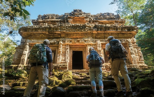 Adventurers Discover Lost Temple, Ancient Stones Whisper Tales Of Time, History Unfolds Before Their Eyes