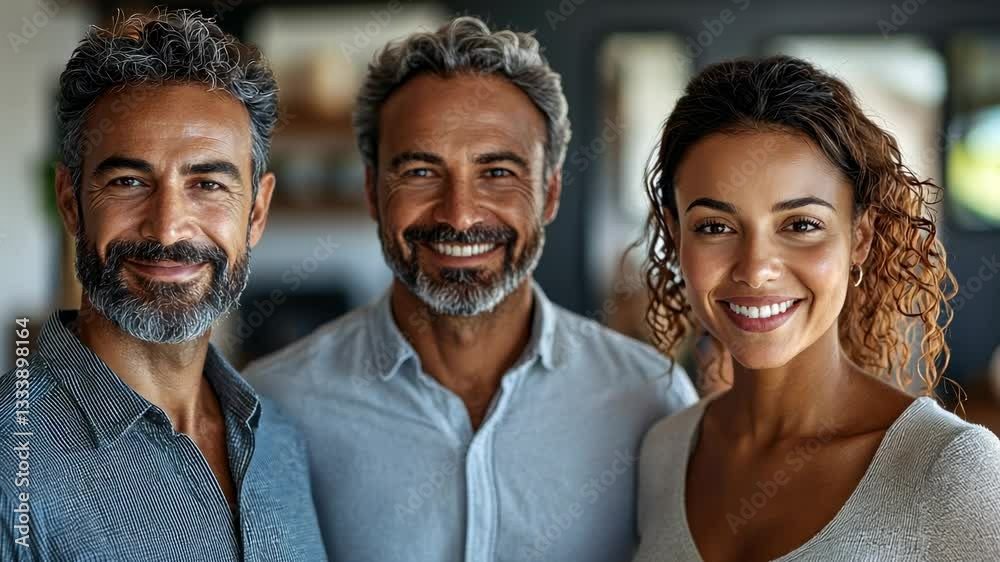 Smiling Diverse Team Portrait: A Happy, Successful Business Trio