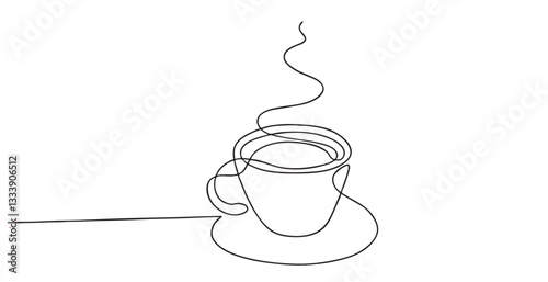 Cup coffe line art