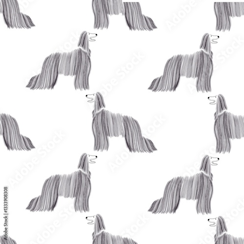 seamless pattern with cute dogs