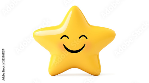 A yellow star with a smiling face