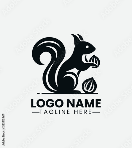 Squirrel Nuts Silhouette Logo Design