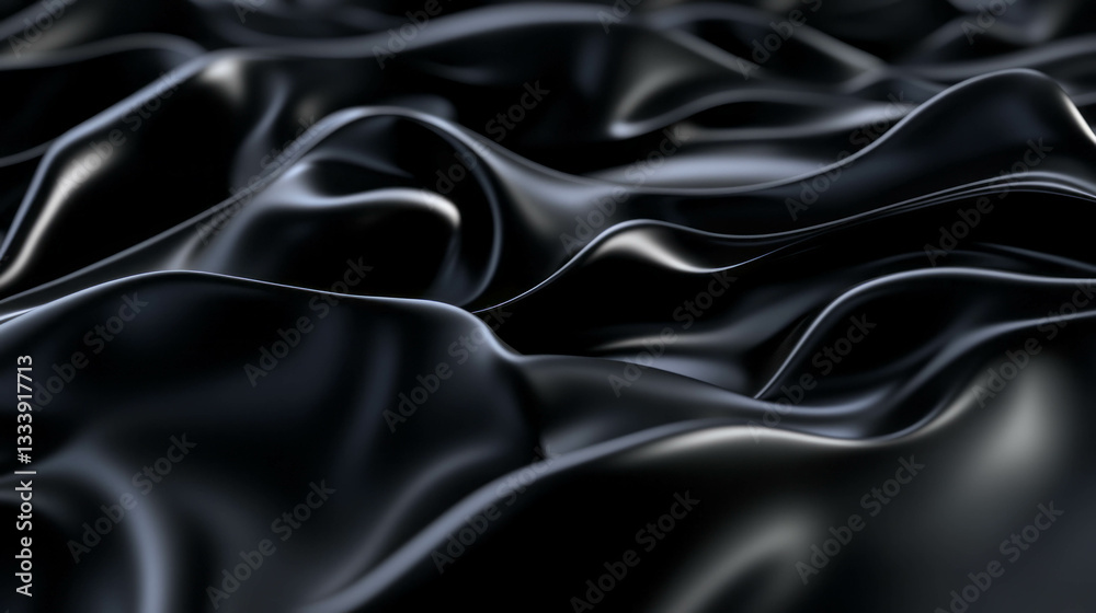 Obraz premium Dynamic abstract black texture with chaotic waves in motion