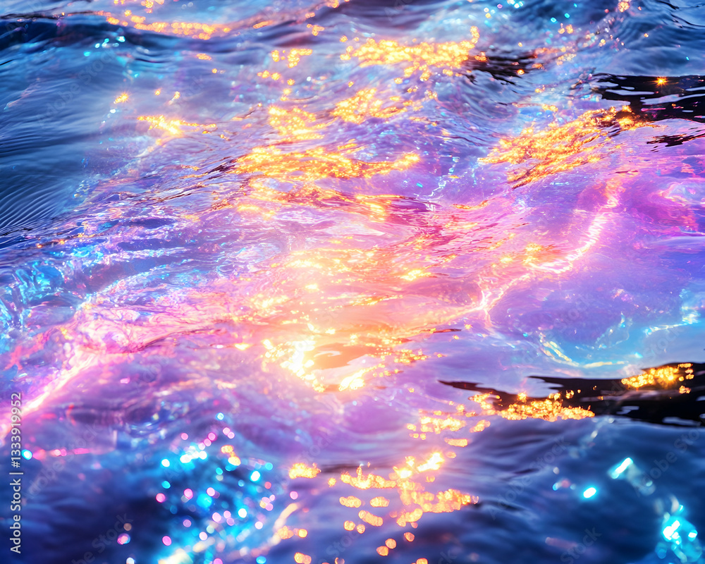Obraz premium Colorful Water Reflections at Night