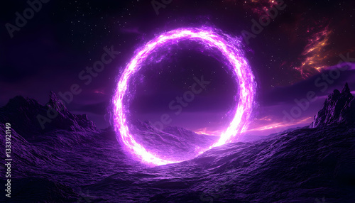 Cosmic Portal Over Mountains