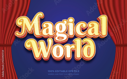Magical world 3D editable text style effect	
