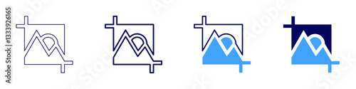 Edition icon in 4 different styles. Thin Line, Line, Bold Line, Duotone. Duotone style. Editable stroke