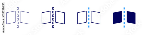 Flip icon in 4 different styles. Thin Line, Line, Bold Line, Duotone. Duotone style. Editable stroke