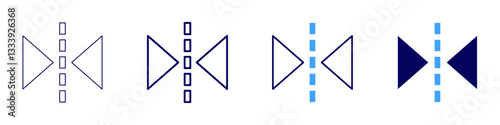 Reflection icon in 4 different styles. Thin Line, Line, Bold Line, Duotone. Duotone style. Editable stroke