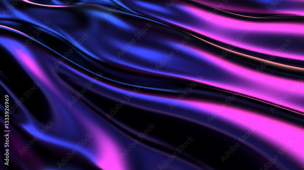 Fototapeta premium Shimmering waves of colorful abstract chaos in moody lighting