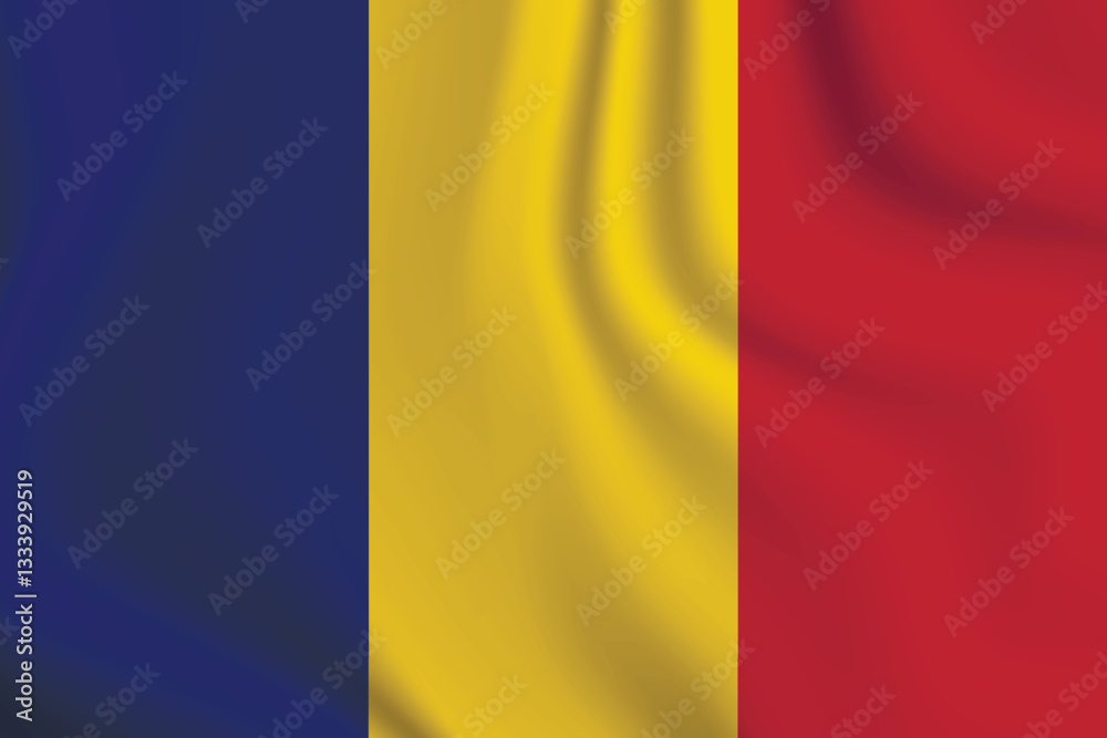 Flag of Romania. Romanian national symbol in official colors. Template icon. Abstract vector background.