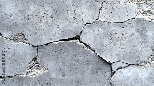 Cracked Gray Concrete Wall Surface, Texture, Background