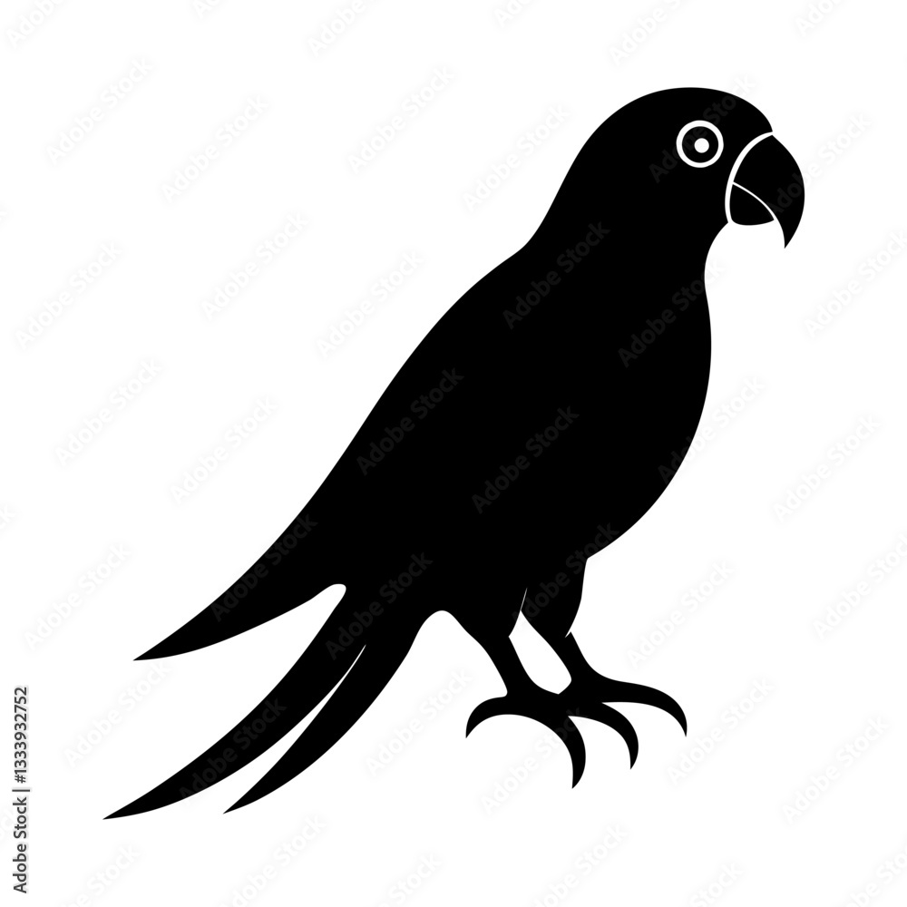 Fototapeta premium parrot on a white background silhouette vector