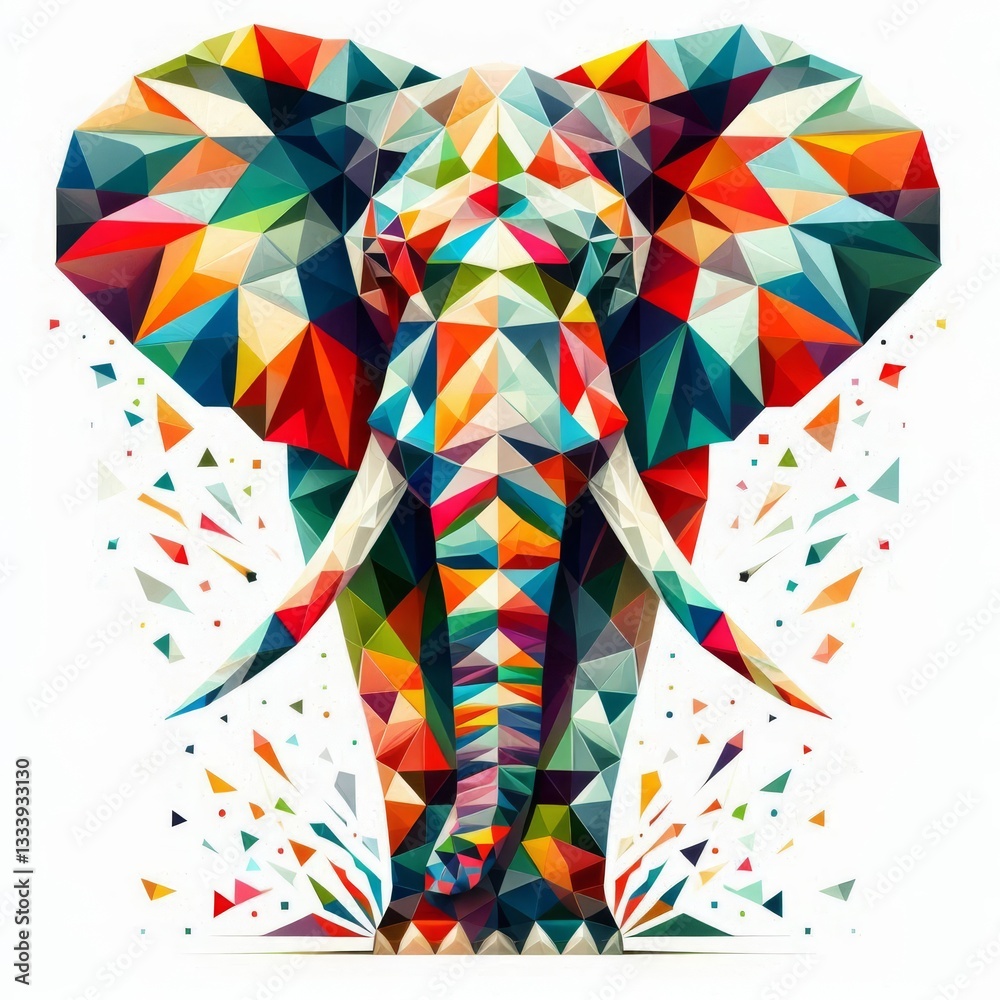 Obraz premium Geometric Mosaic Elephant 