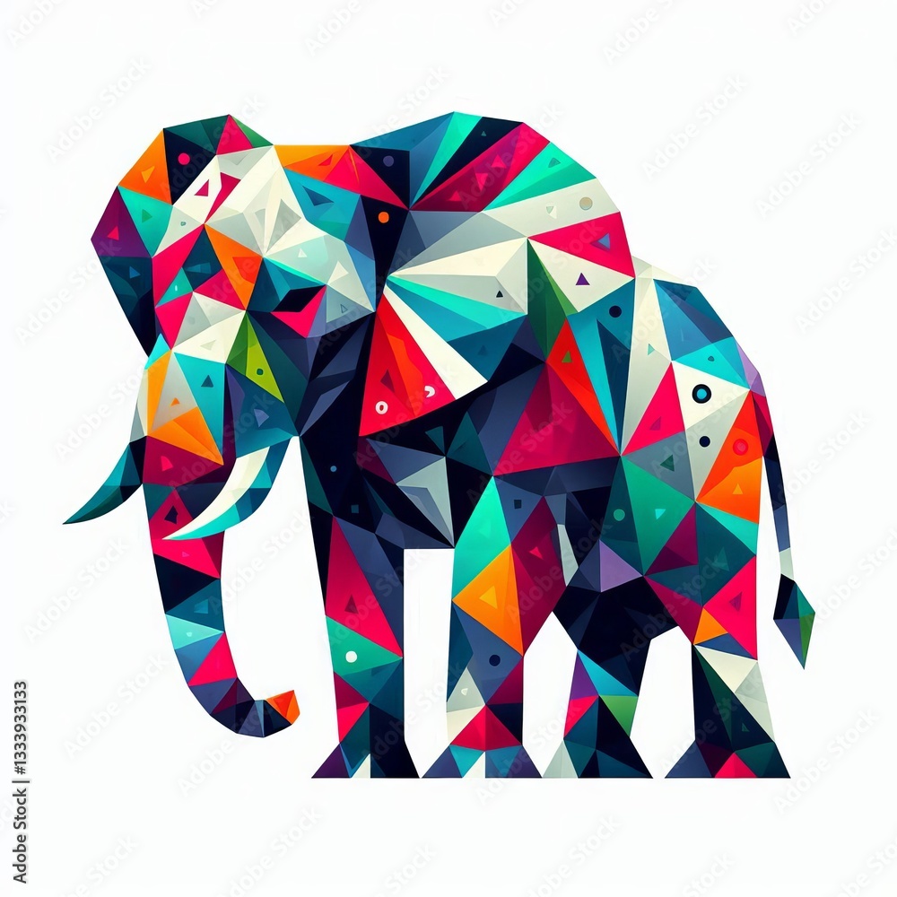 Naklejka premium Geometric Mosaic Elephant 