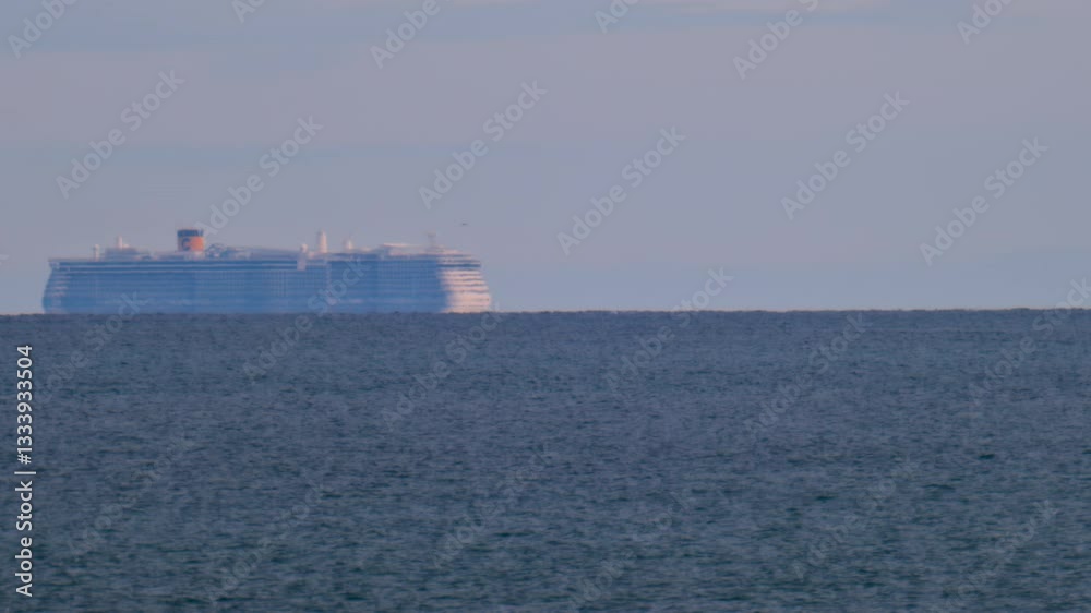 Blurred view of a ship moving on the sea Blurred view of a ship moving on the sea
