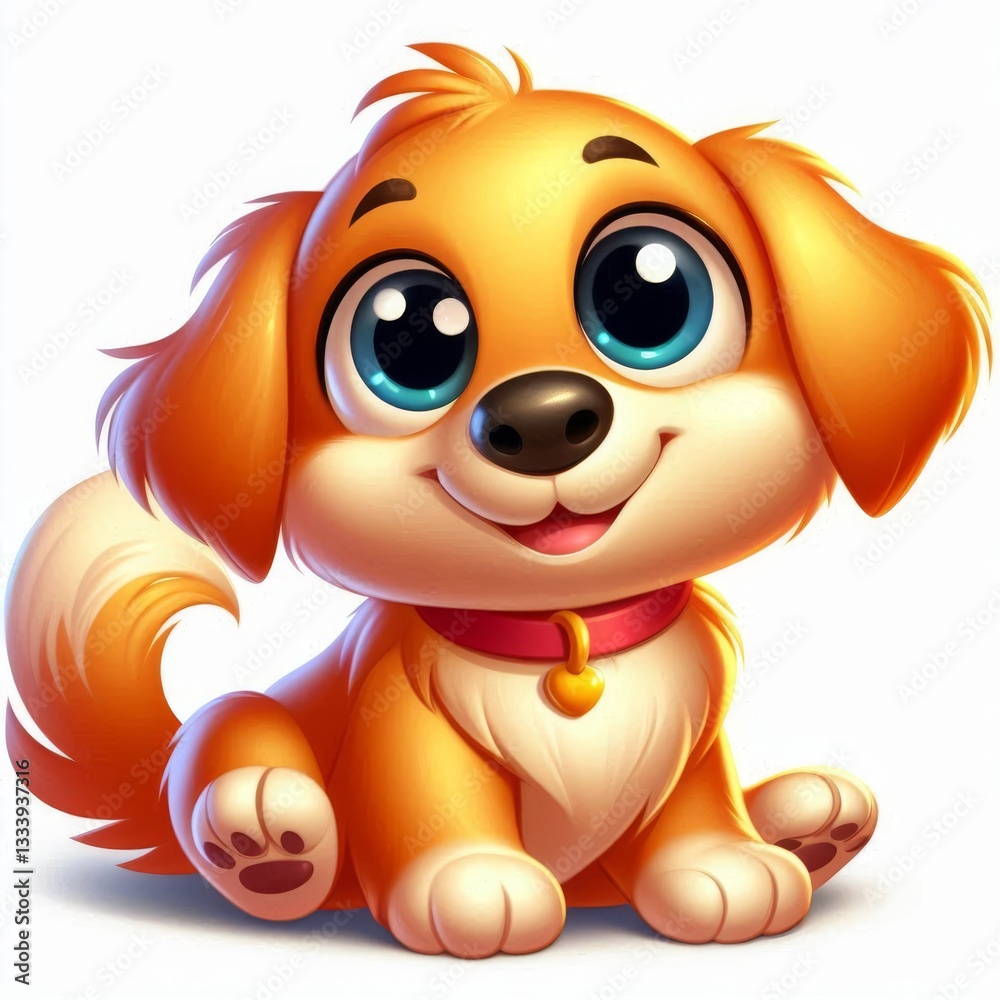 Obraz premium Cartoon Dog Character Children's Book 