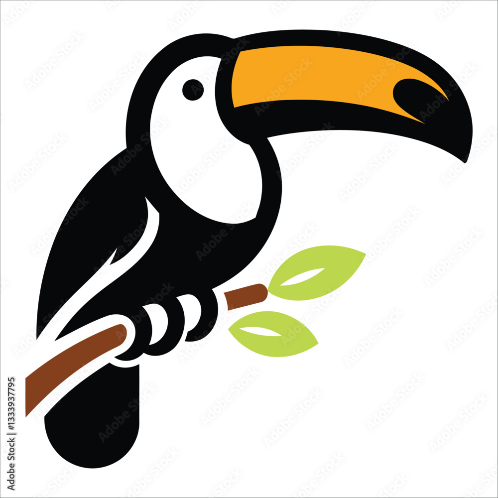 Obraz premium Colorful Toucan Illustration | Tropical Bird Clipart